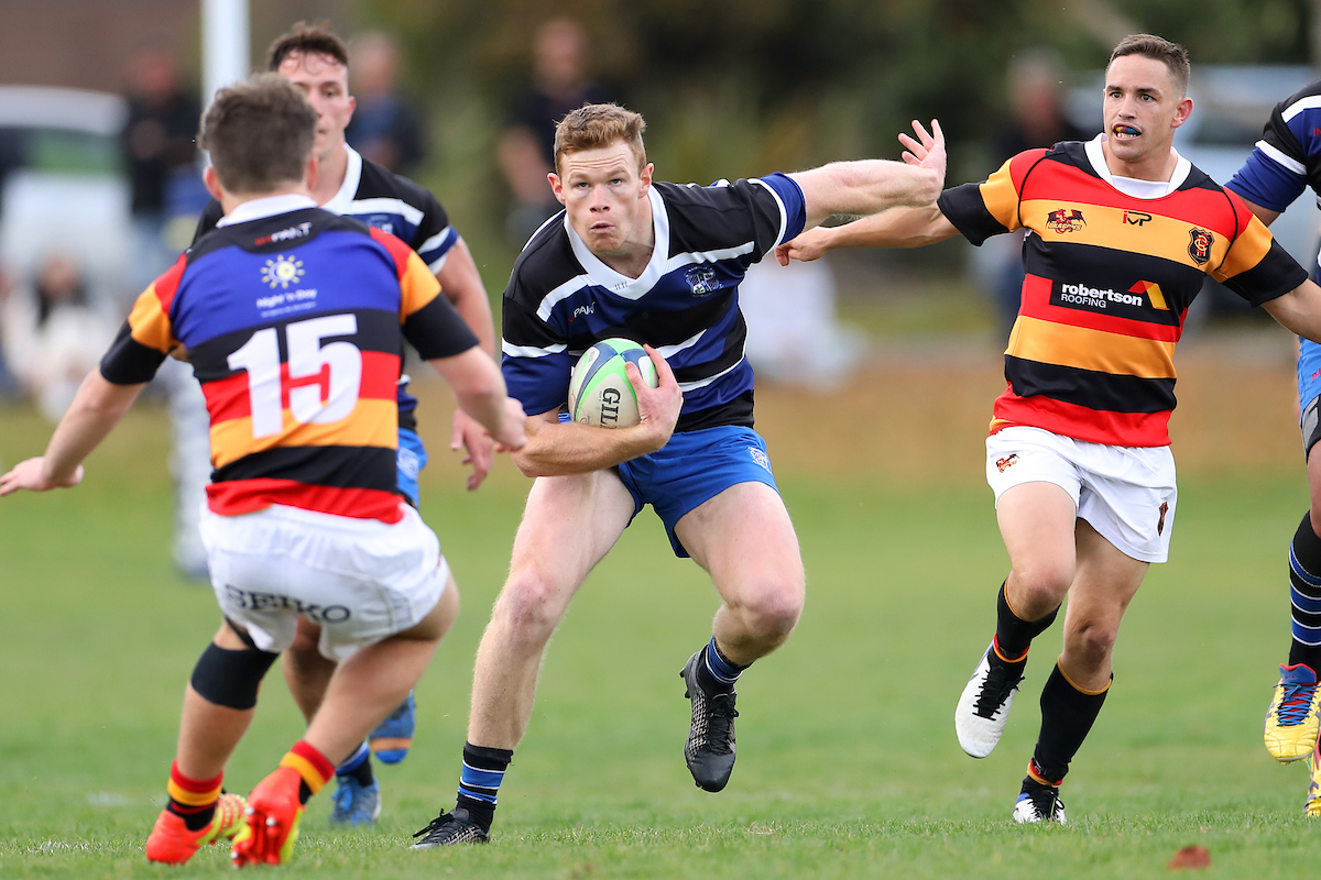 Ben Miller of Kaikorai during the club rugby match between Kaikorai and Zingari Richmond played for the Tom Watkins Memorial Trophy at Bishopscourt in Dunedin on 7th May, 2022. © John Caswell / http://www.caswellimages.com