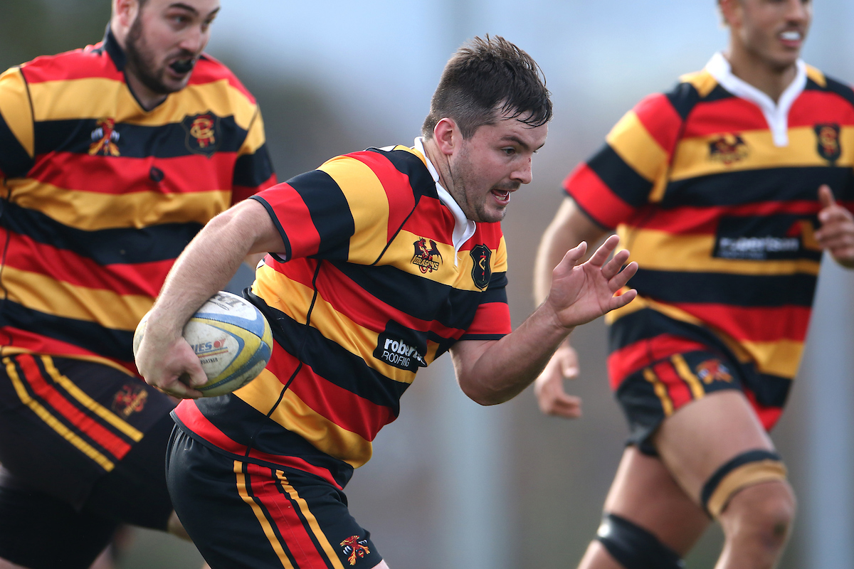 Action from Premier Development club rugby match between Zingari Richmond and Alhambra Union played at Montecillo in Dunedin on Saturday 28th May, 2022. © John Caswell / http://www.caswellimages.com