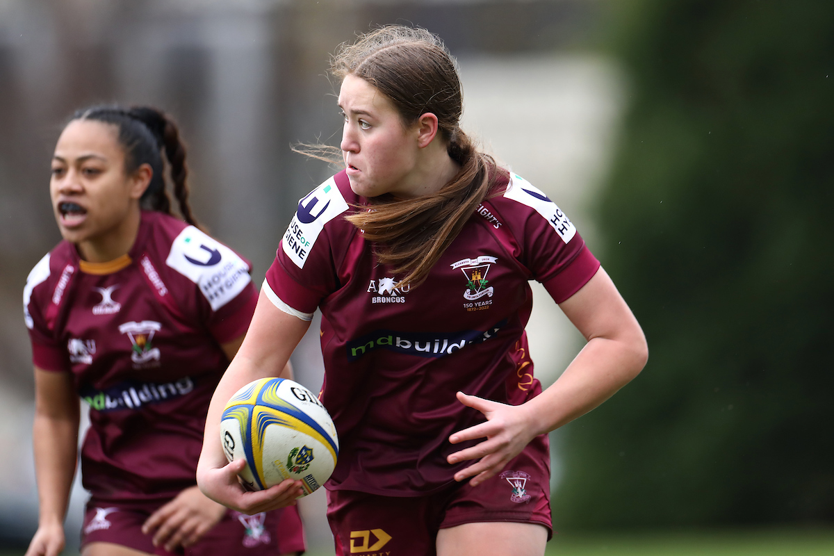 Action from the Premier Women’s club rugby semi final between Alhambra Union and Dunedin played at the North Ground in Dunedin on Saturday 11th June, 2022. © John Caswell / http://www.caswellimages.com