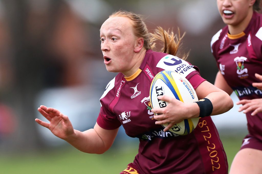 Zoe Whatarau of Alhambra Union during the Premier Women’s club rugby semi final between Alhambra Union and Dunedin played at the North Ground in Dunedin on Saturday 11th June, 2022. © John Caswell / http://www.caswellimages.com