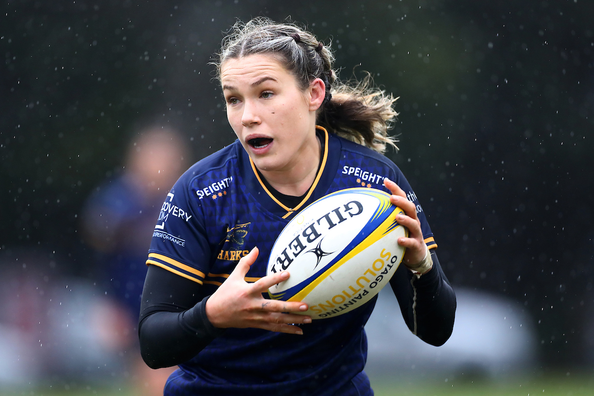 Meg Breen of Dunedin during the Premier Women’s club rugby semi final between Alhambra Union and Dunedin played at the North Ground in Dunedin on Saturday 11th June, 2022. © John Caswell / http://www.caswellimages.com