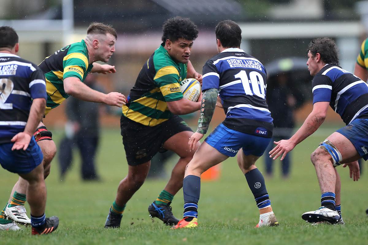 Sitveni Tupou of Green Island during the Premier club rugby match between Kaikorai and Green Island played at Bishopscourt in Dunedin on Saturday 11th June, 2022. © John Caswell / http://www.caswellimages.com