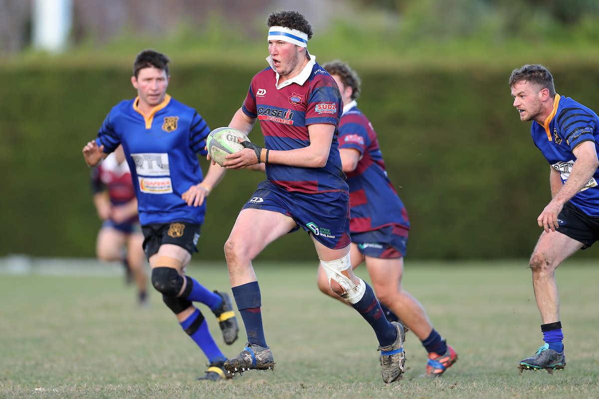 Conor Beaton of West Taieri during the Southern Region Premier club rugby match between West Taieri and Lawrence played at the Outram Domain in Outram on Saturday 18th June, 2022. © John Caswell / https://tapebootsandbeer.com/