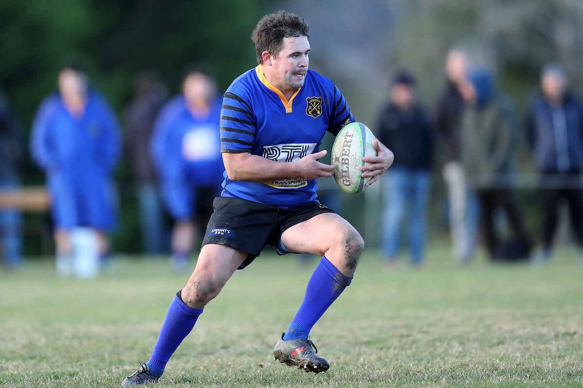 Sam Cross of Lawrence during the Southern Region Premier club rugby match between West Taieri and Lawrence played at the Outram Domain in Outram on Saturday 18th June, 2022. © John Caswell / https://tapebootsandbeer.com/