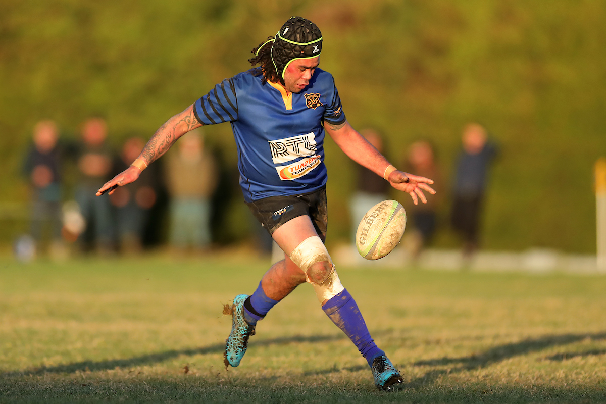 Matthew Tuhaka of Lawrence during the Southern Region Premier club rugby match between West Taieri and Lawrence played at the Outram Domain in Outram on Saturday 18th June, 2022. © John Caswell / https://tapebootsandbeer.com/