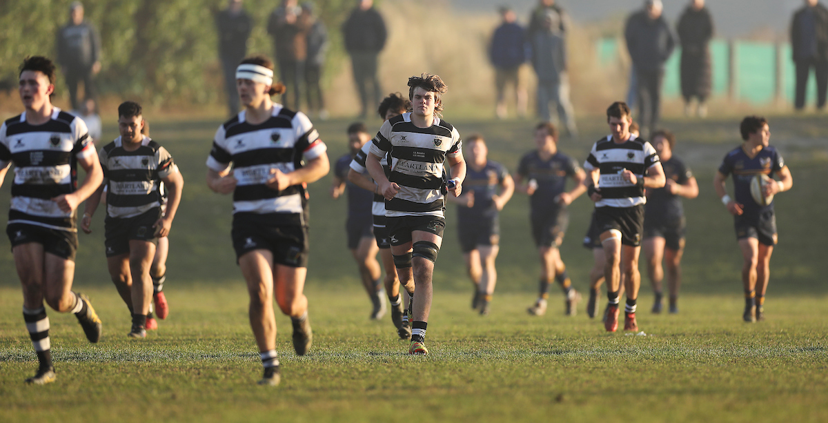 The Southern side during the Premier Quarter Final club rugby match between Dunedin and Southern played at Kettle Park in Dunedin on Saturday 2nd July, 2022. © John Caswell / https://tapebootsandbeer.com/