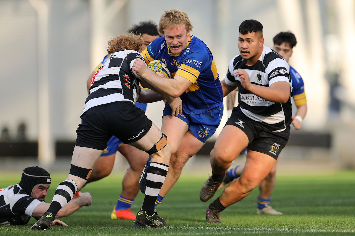 Brady Robertson of Taieri in action, during the Premier Club Final between Taieri and Southern played at Forsyth Barr Stadium in Dunedin on Saturday 16th July, 2022. © John Caswell / Caswell Images Sport / https://tapebootsandbeer.com/