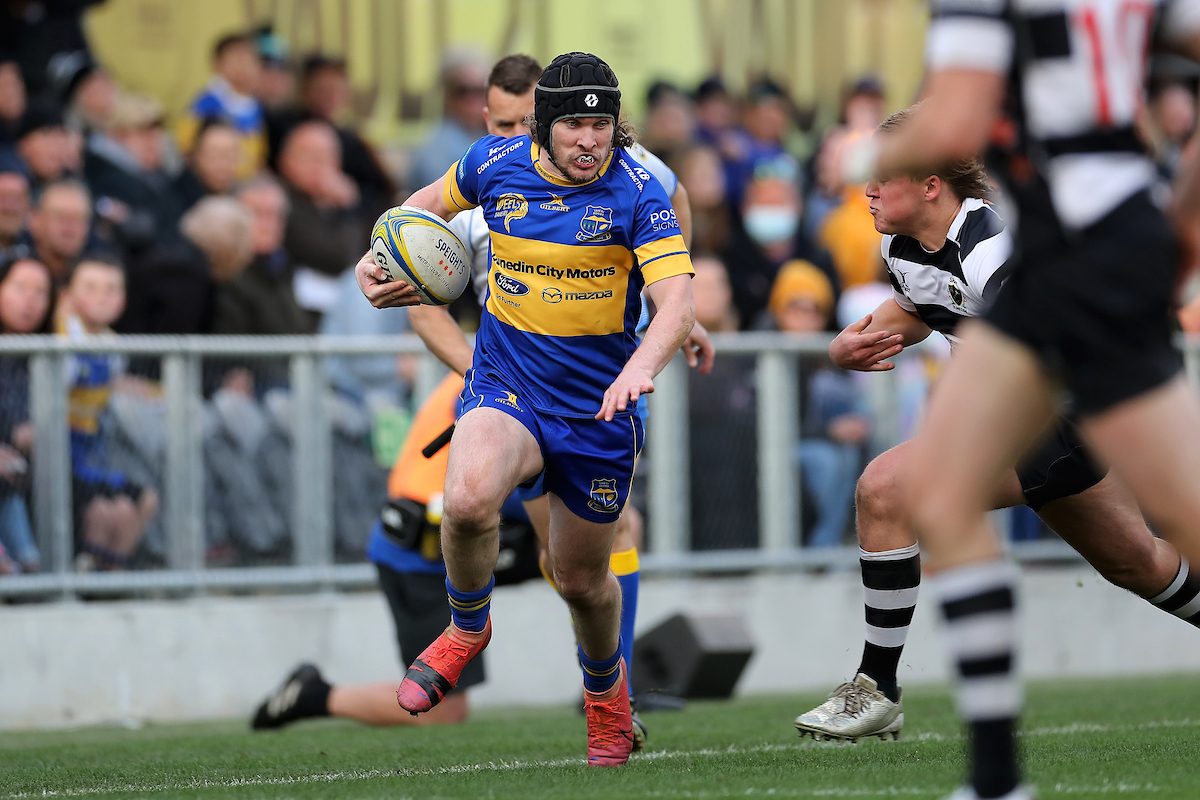 Marc Rooney of Taieri in action, during the Premier Club Final between Taieri and Southern played at Forsyth Barr Stadium in Dunedin on Saturday 16th July, 2022. © John Caswell / Caswell Images Sport / https://tapebootsandbeer.com/