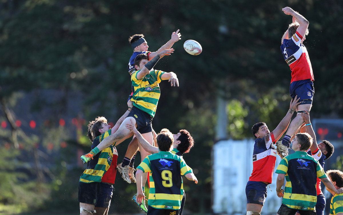 Action from Premier Colts club rugby match between Harbour and Green Island played at Watson Park in Dunedin on Saturday 23rd July, 2022. © John Caswell / https://tapebootsandbeer.com/