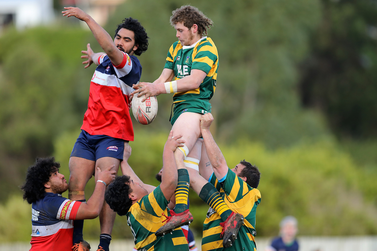 Action from the Seniors club rugby match between Harbour and Eastern played at Watson Park in Dunedin on Saturday 23rd July, 2022. © John Caswell / https://tapebootsandbeer.com/