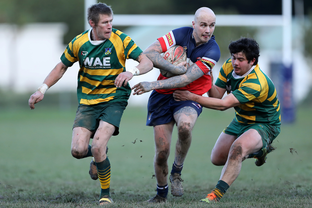 Action from the Seniors club rugby match between Harbour and Eastern played at Watson Park in Dunedin on Saturday 23rd July, 2022. © John Caswell / https://tapebootsandbeer.com/